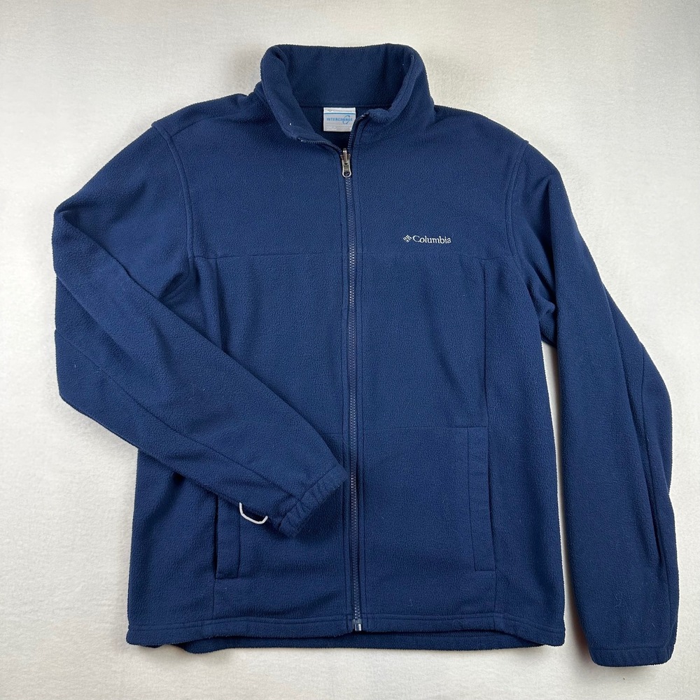 Columbia Fleece Jacket Mens M Navy Blue Interchange Full Zip Outdoor Gorpcore